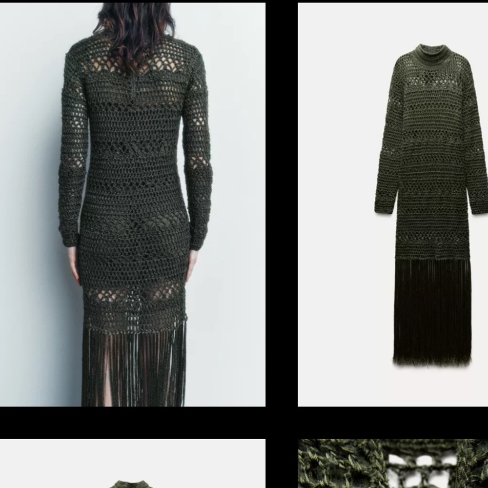 🆕 2025 ZARA FRINGED CROCHET DRESS - Picture 7 of 11
